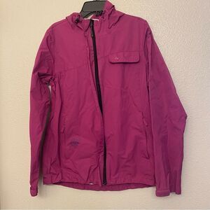 Paradox Womens hot Pink Nylon Full Zip Hooded Pockets Rain Jacket packable S